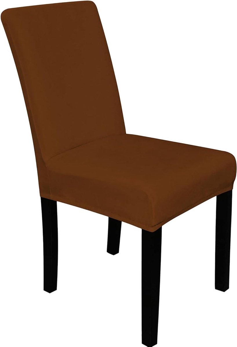Stoelhoezen Fluweel - Stoelbeschermers Elastisch - Eetkamer Decoratie - Afneembaar Wasbaar - 2 stuks - Donkerbruin