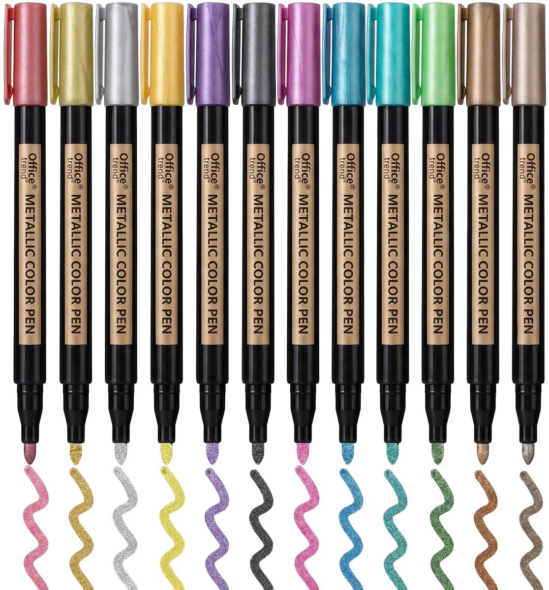 Metallic markeerstiften 10 kleuren - glitter viltstiften - voor hout en steen - ideaal voor DIY projecten - ShopVlot