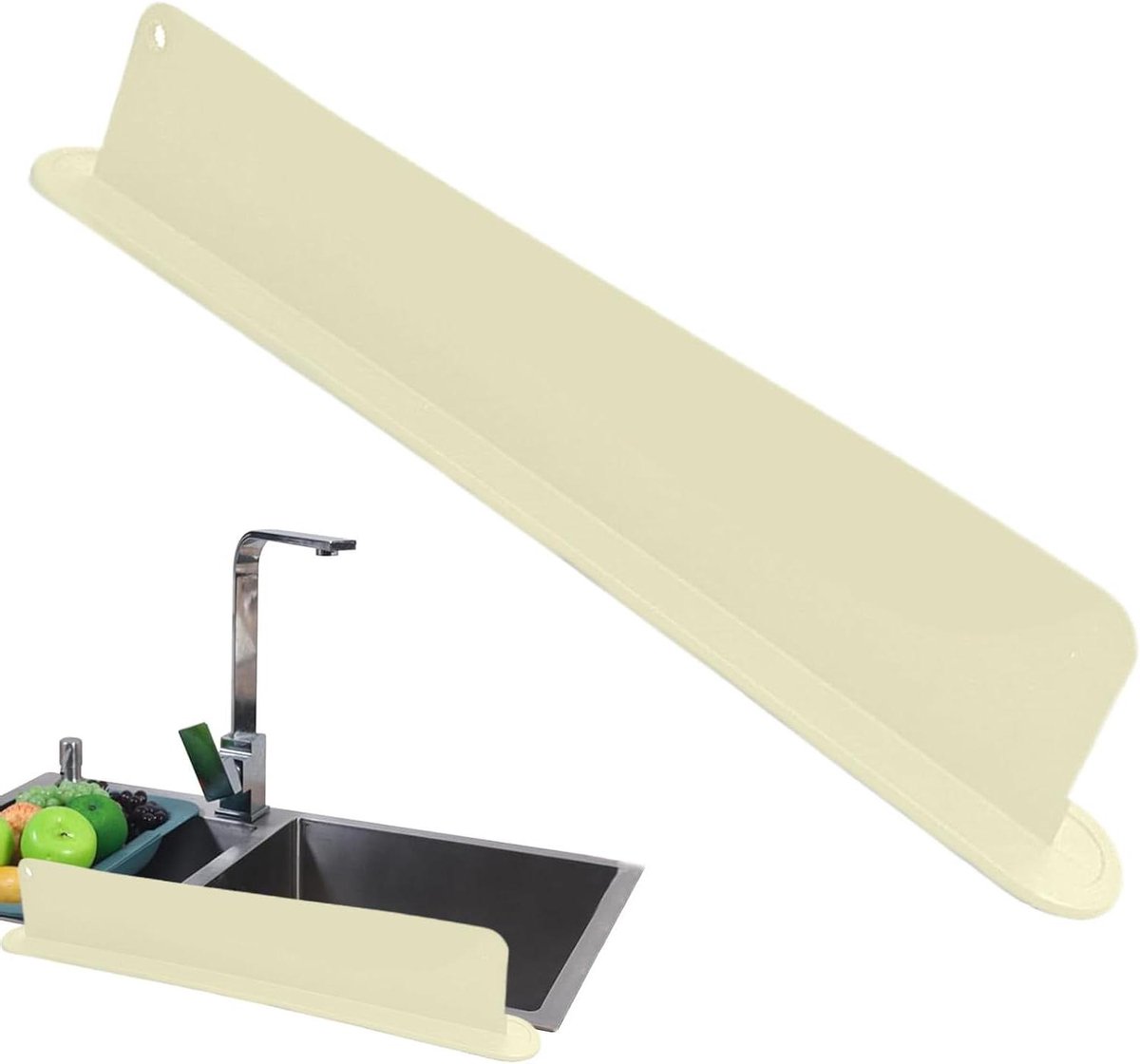 Spoelbak Spatbeschermer - Keuken Opvangstrip - Minder Schoonmaakwerk - Hittebestendig Silicone - 50 cm - Grijs