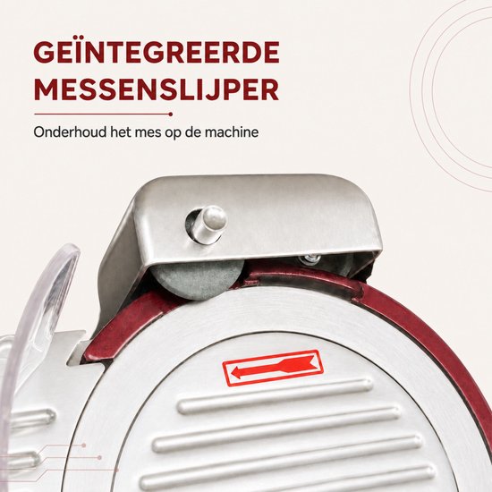 AXIMO Professionele Vleessnijmachine - Ø 220 mm Mes - 0-12 mm - 280 W - Inclusief 2 Beschermende Handschoenen van AXIMO — afbeelding 3