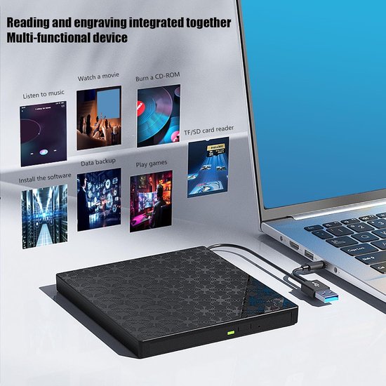 Externe Schijf Hub - Lezer Schrijver Docking Station - Data Overzetten - Brede Compatibiliteit - Standaard Formaat - Zwart — afbeelding 4