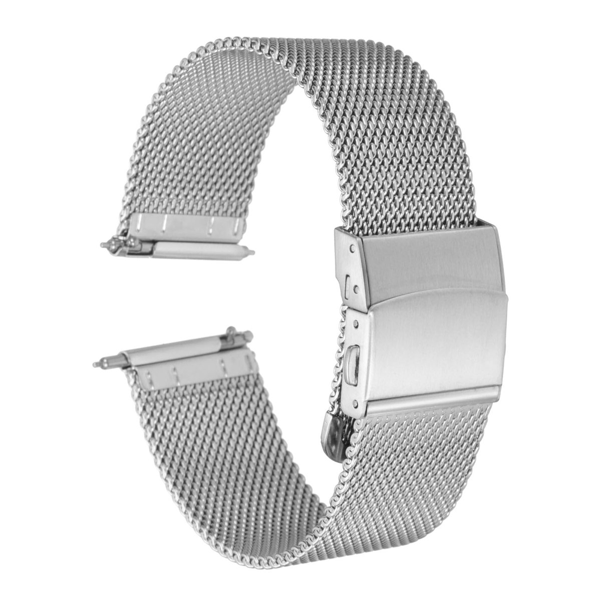 Horlogebandje mesh 20 mm - roestvrij staal - verstelbare vouwsluiting - elegant voor dames en heren - ShopVlot