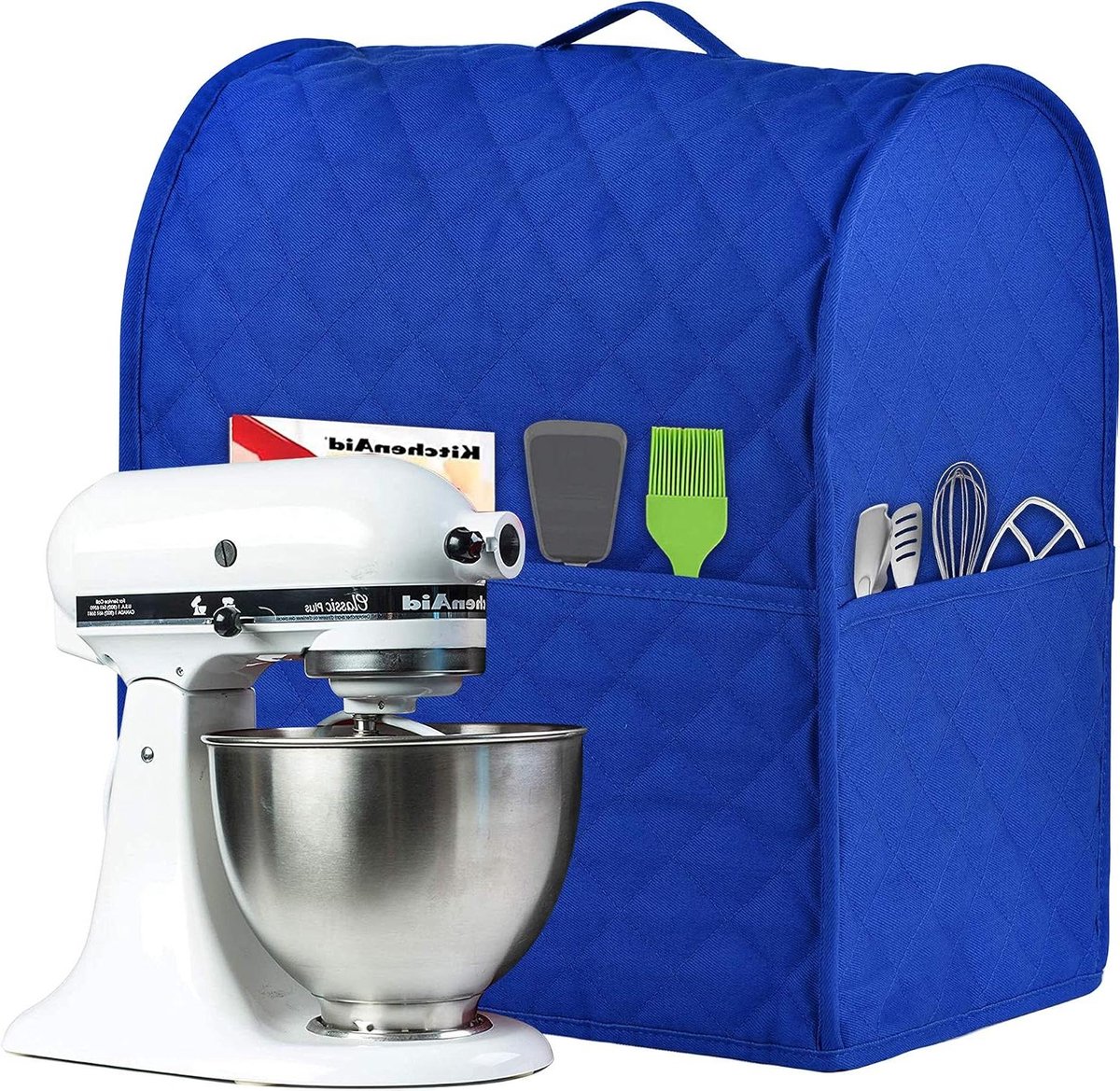 Stand Mixer Cover - Keukenmachinehoes Beschermhoes - Keuken Opbergen - Met Handvat en Zakken - Universeel - Blauw