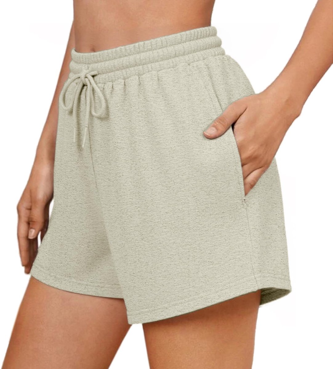 Korte damesshorts S - lichtgrijs - ademend materiaal - ideaal voor yoga en sporten - ShopVlot