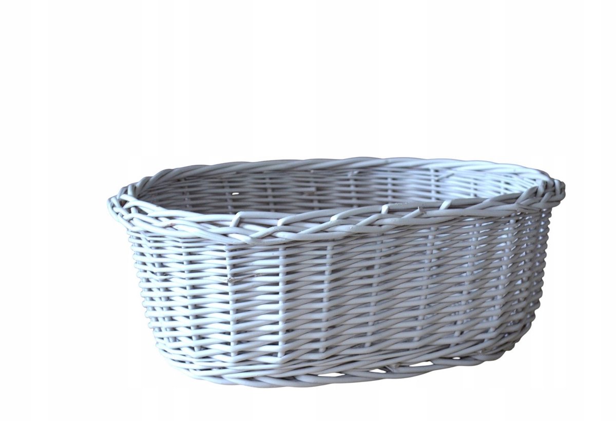 Ovale mand 'LIVIA' – wit, voor fruit, brood, keuken