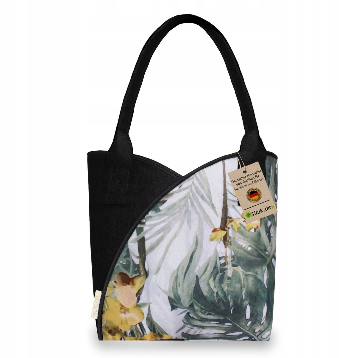 Ecologische Shopper Tas van Vilt - Bloem/Wit