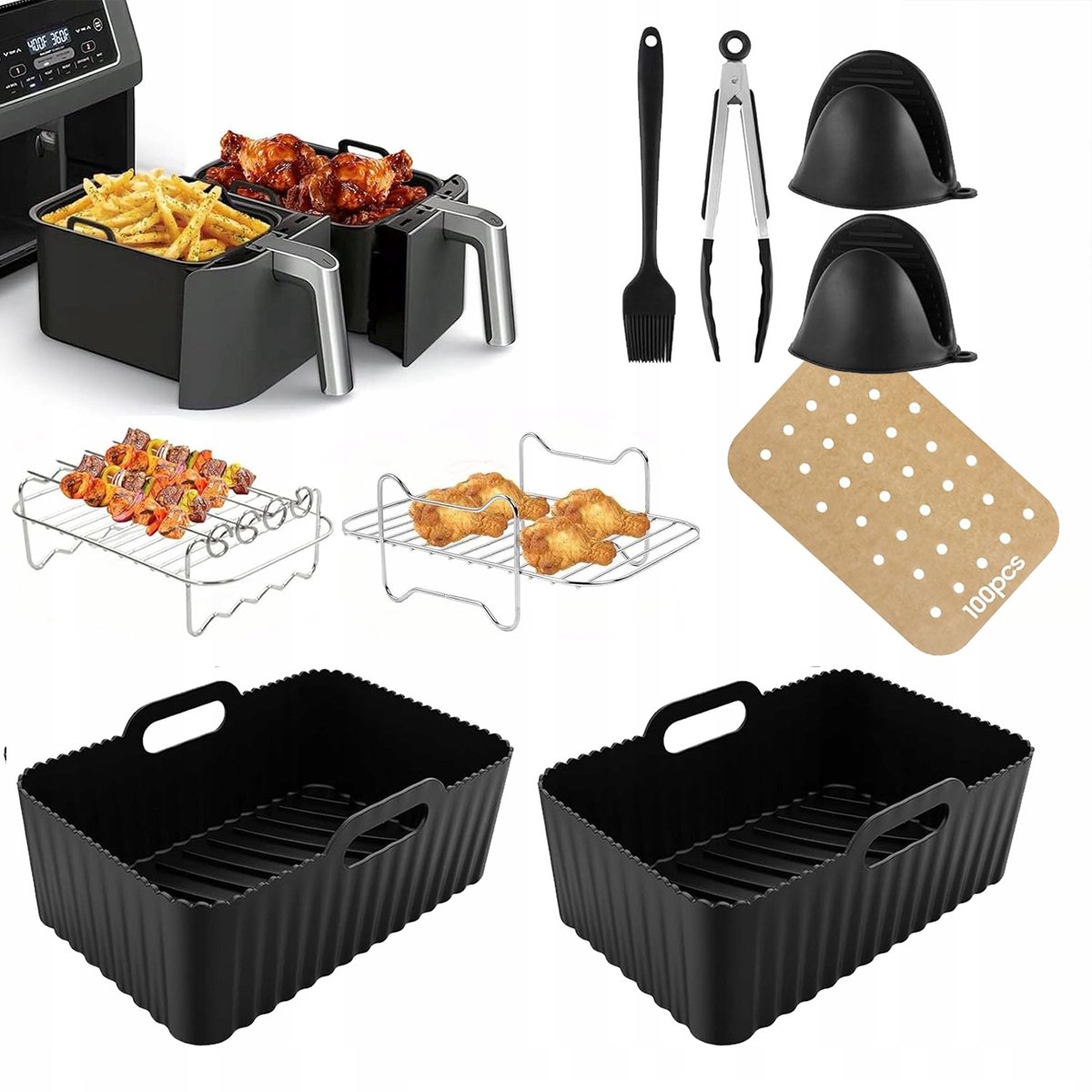 Airfryer Accessoireset: Bakvorm, Grillrek & Meer