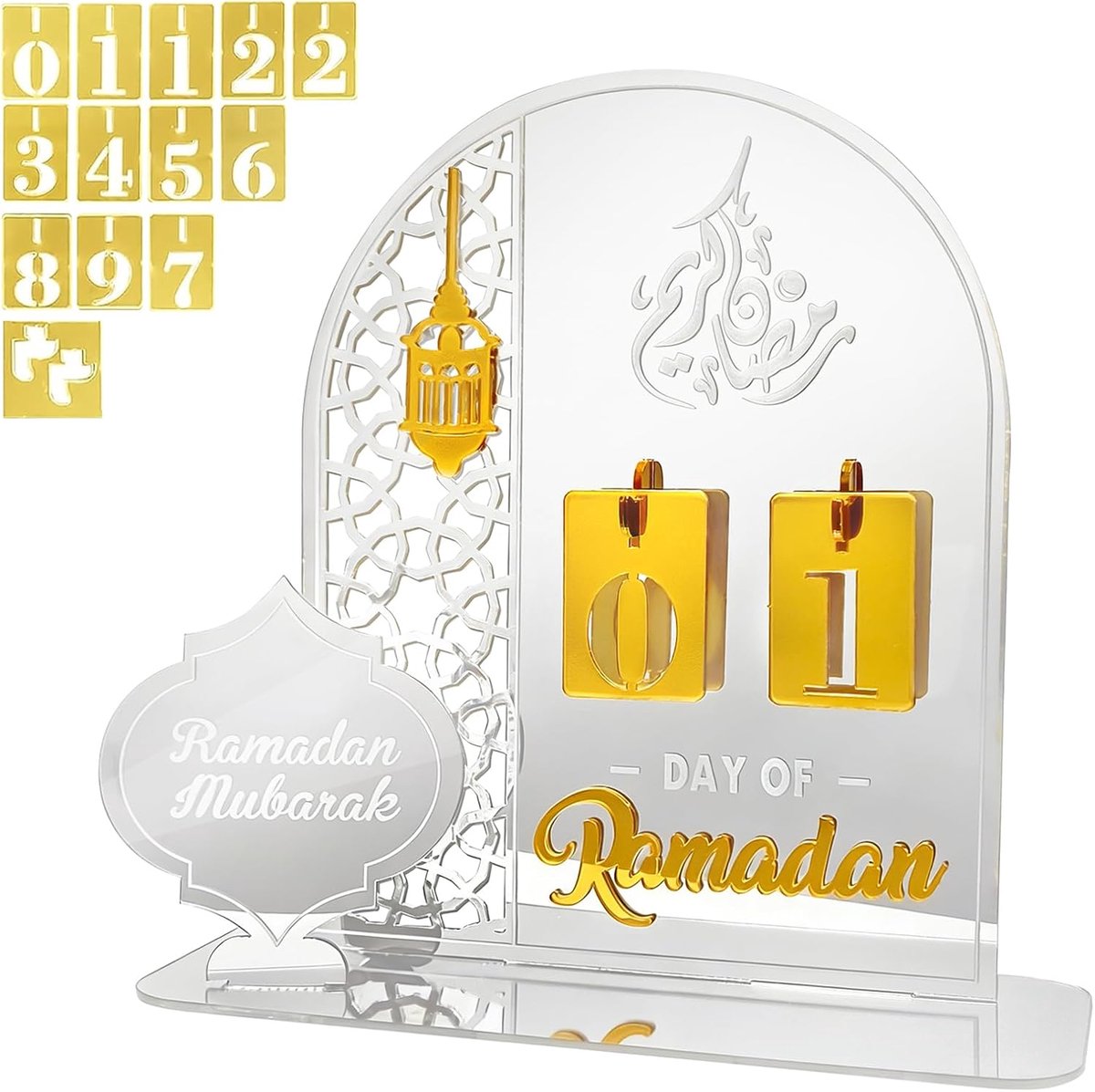 Ramadan kalender - houten (zilver) - DIY decoratie - feestelijke versiering voor Eid - ShopVlot
