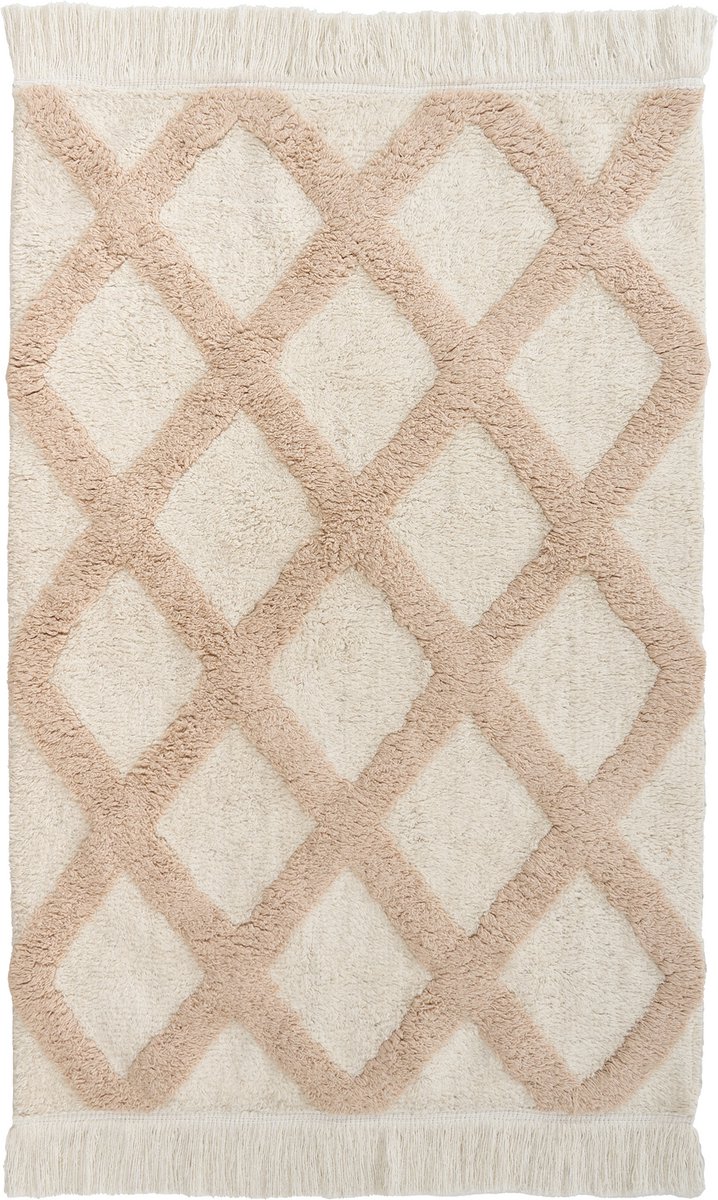 PUNSARI - Kindervloerkleed - Beige - 60 x 90 cm - Katoen
