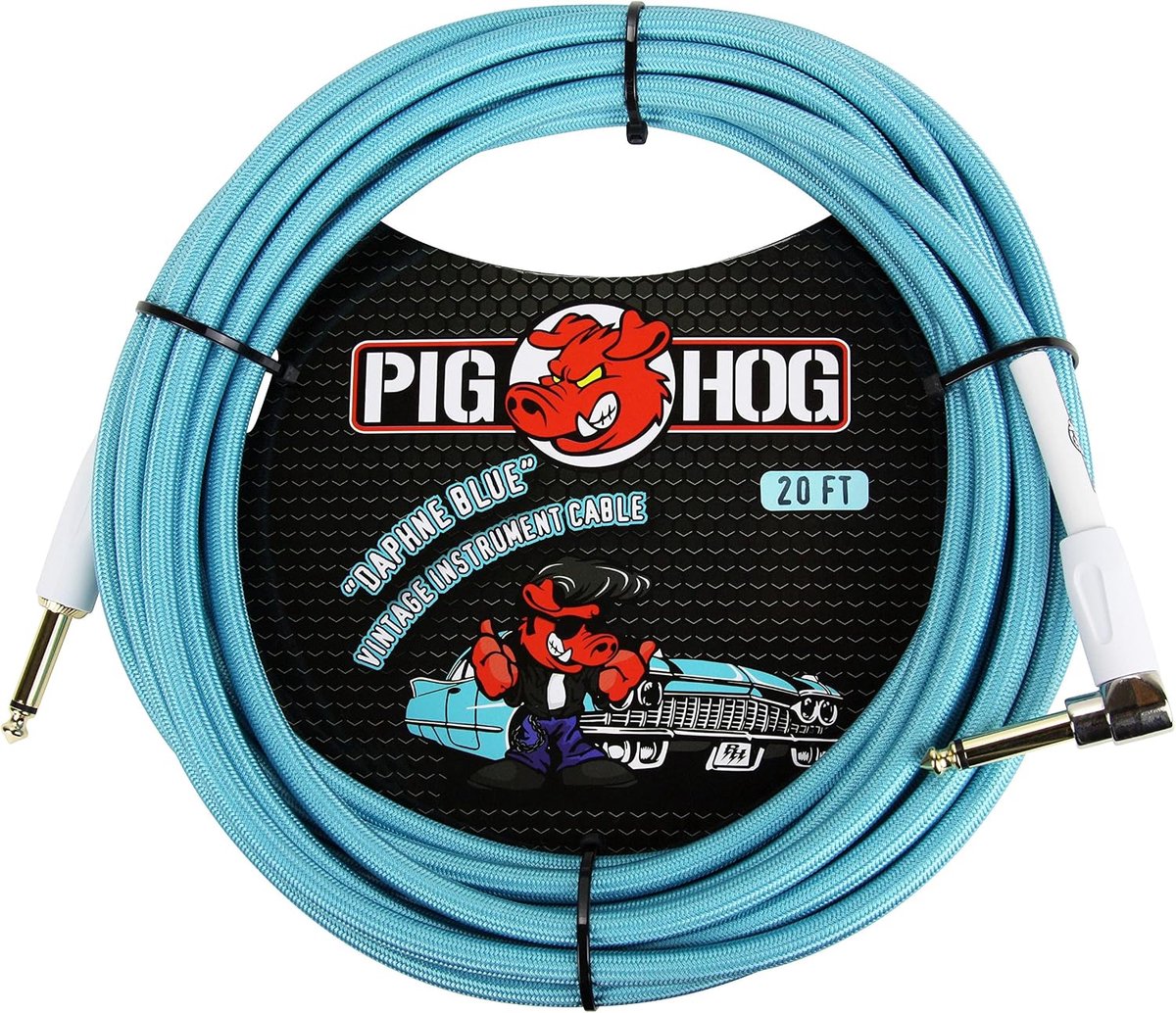 Guitar instrument kabel 20 voet - recht hoekig - daphne blauw - hoogwaardig geluid - ShopVlot