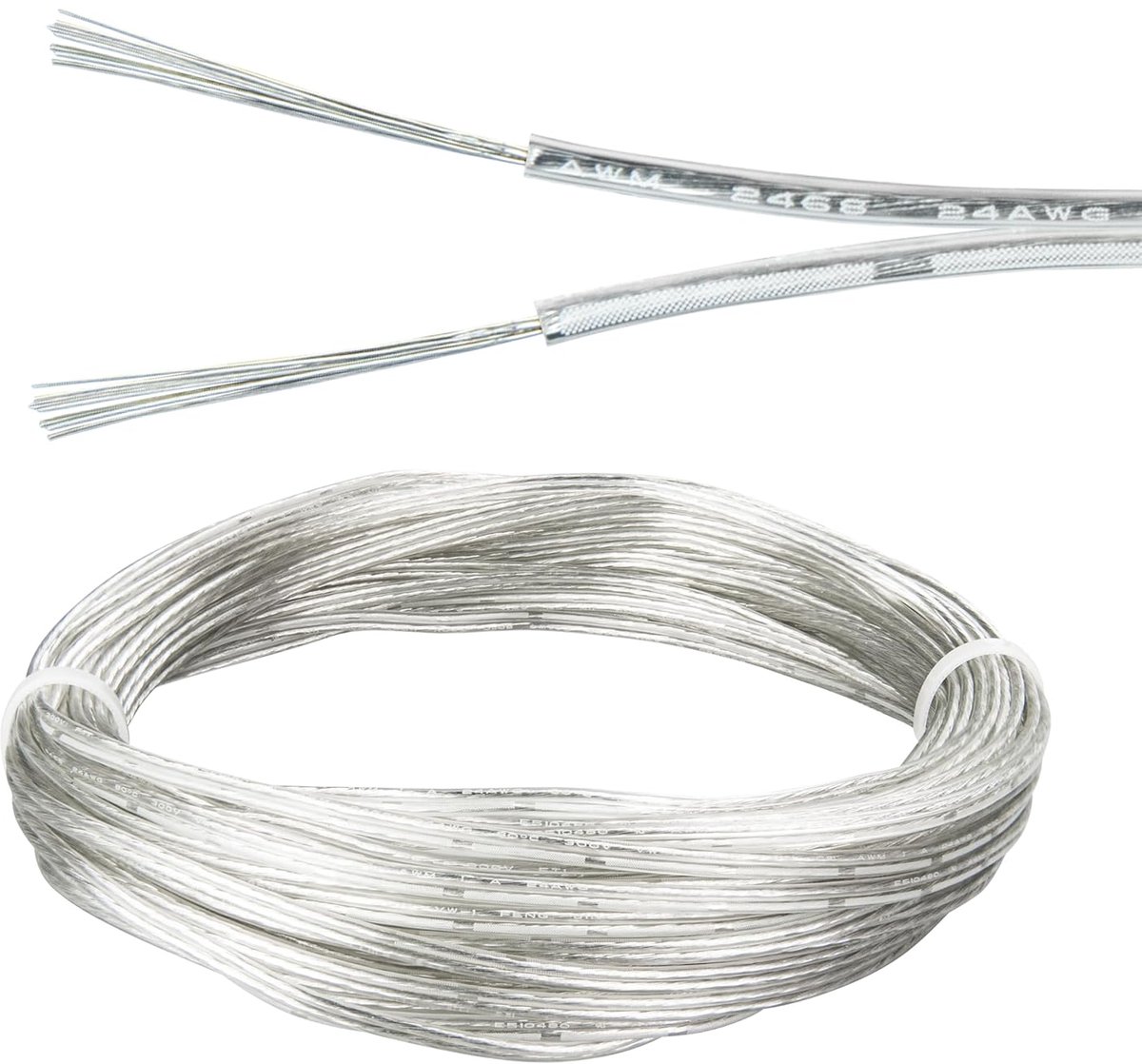 2-kern kabel 15 m - transparant - 24 AWG - ideaal voor huishoudelijke apparaten - ShopVlot
