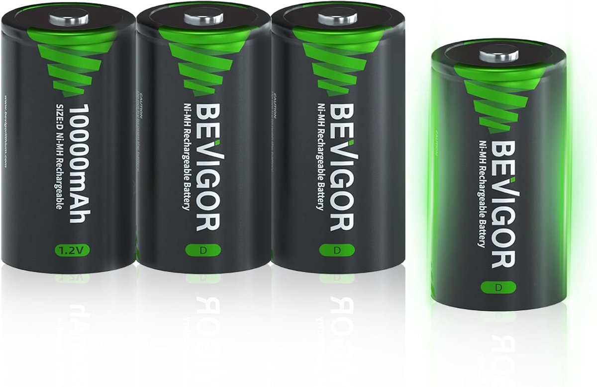 Oplaadbare Batterijen D - Hoge Capaciteit - NiMH - Duurzame Energie voor Apparaten - ShopVlot
