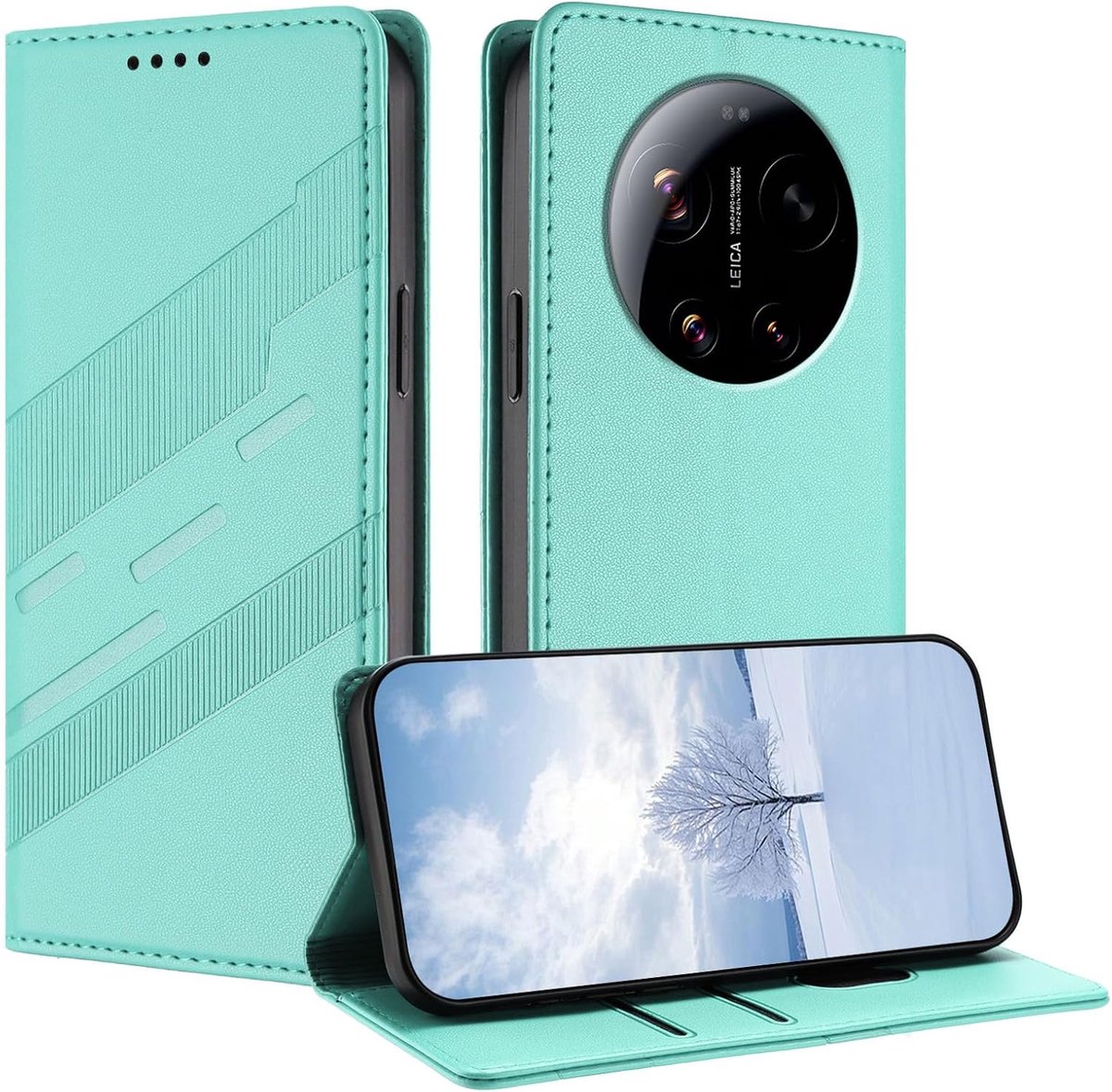 Mobiel beschermhoes voor Xiaomi 17 Ultra - premium PU/TPU-leren flip - stootvast met standaardfunctie - ShopVlot