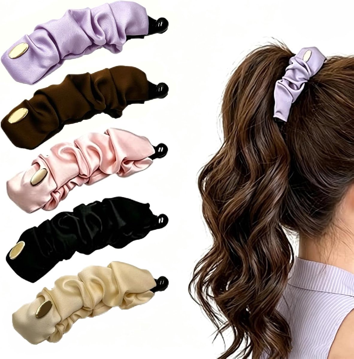 Bananenclip set 5 stuks - Franse haarspeld - voor krullend en glad haar - voorkomt haarbreuk - ShopVlot