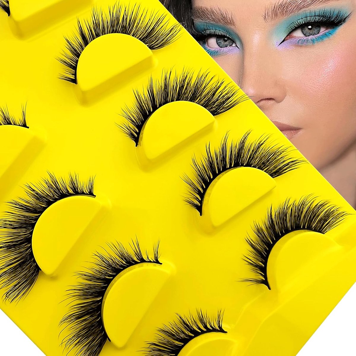 3D Wimpers Cat Eye Natuurlijke Wimperset - Fox Eye Faux Mink - 5 Pairs Herbruikbaar - Sexy Amandelvormige Ogen - ShopVlot