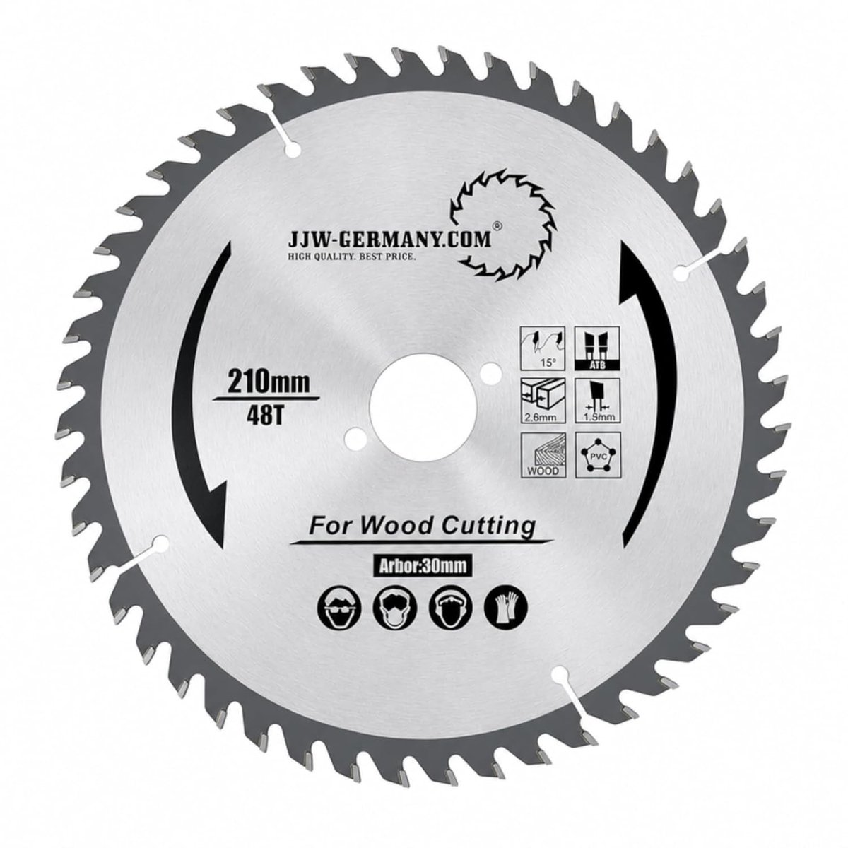 Cirkelzaagblad 210 x 2,8 x 30 mm - 48 tanden - carbide - laag geluidsniveau - ShopVlot