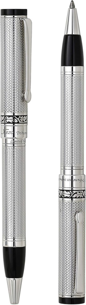 Ballpoint pen medium - massief zilveren barrel - handgemaakt en gelimiteerd - perfect als cadeau - ShopVlot