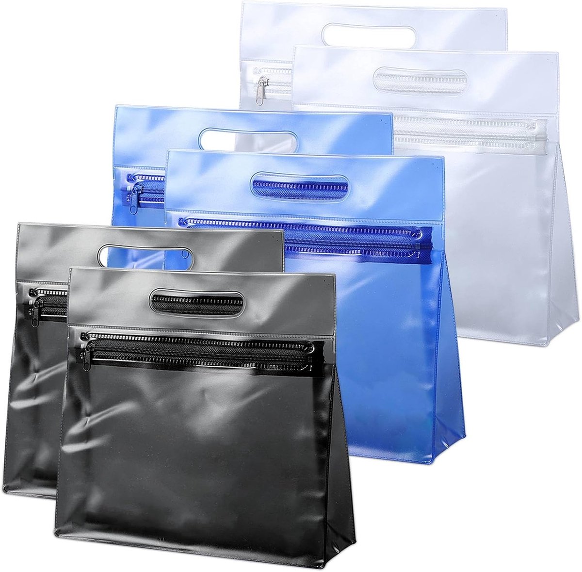 Toilettas set van 6 - transparant - multifunctioneel - ideaal voor make-up en kantoorbenodigdheden - ShopVlot