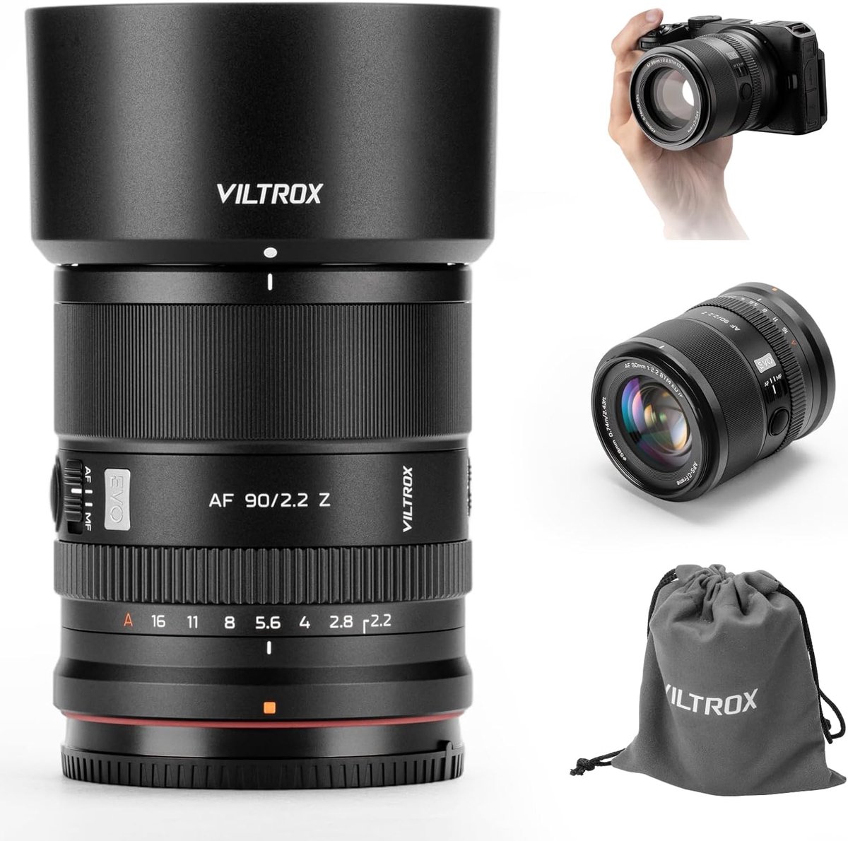Cameralens 90 mm f/2.2 - Z-mount - E-houder - Voor hoogwaardige fotografie - ShopVlot