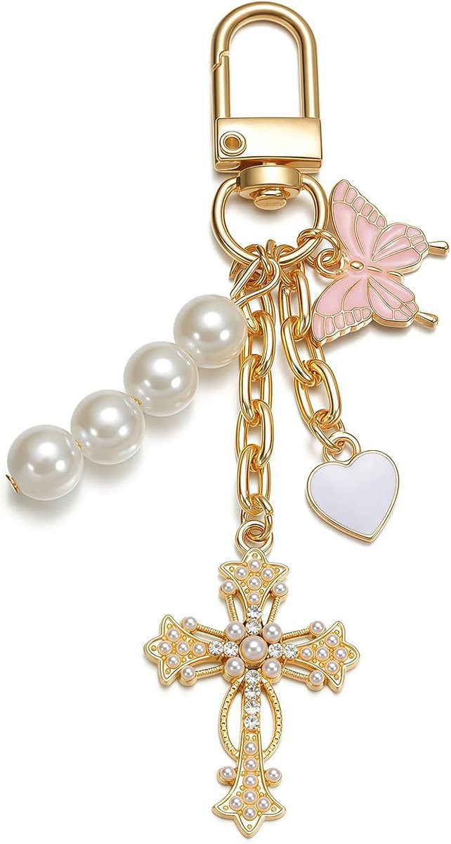 Handtas Charms - Gouden Tas Hanger - Kruzifiks Sleutelhanger - Elegante Accessoire voor Handtassen - ShopVlot