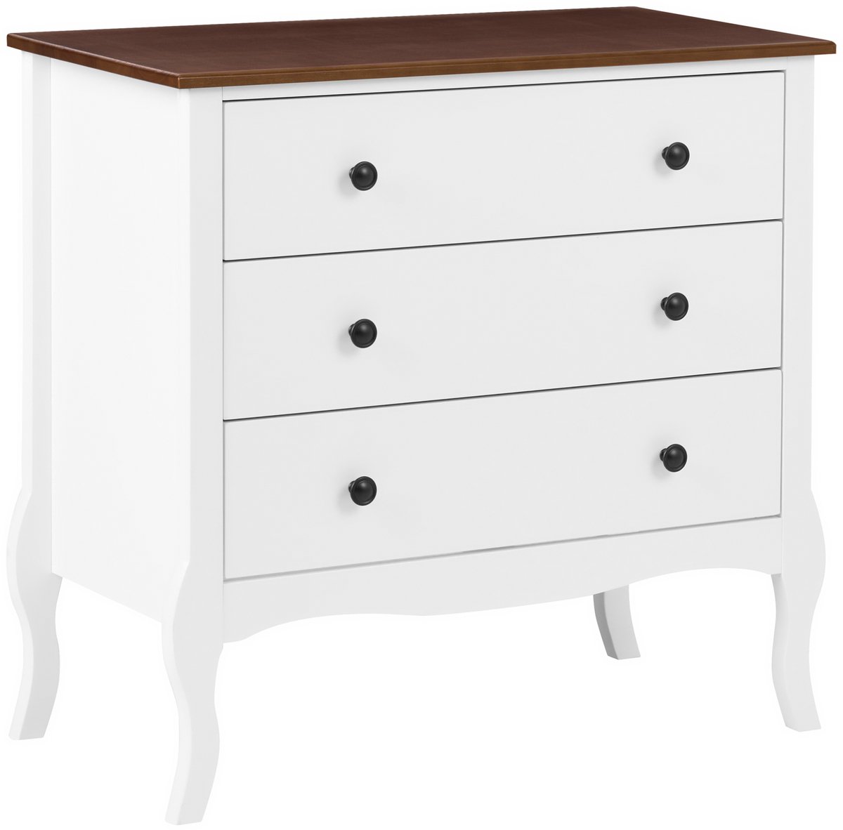 NUNDLE - Ladekast 3 lades - Wit - MDF