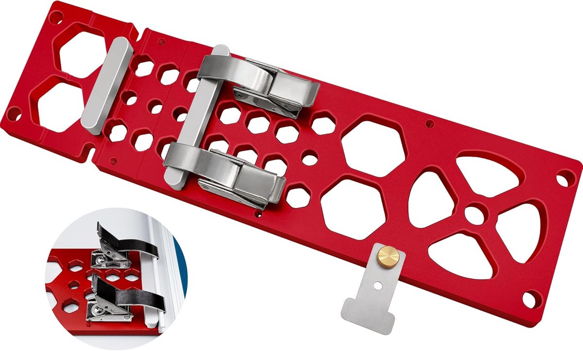 Gidsrail 340 mm 90° - Aluminium en roestvrij staal - Precisie snijden - Geschikt voor houtbewerking - ShopVlot