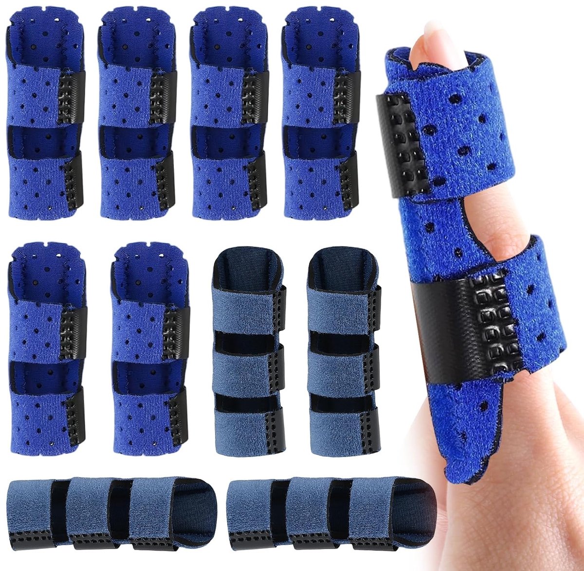 Finger splint set 10 stuks - korte en lange variant - voor alle vingers - verlicht pijn bij blessures - ShopVlot