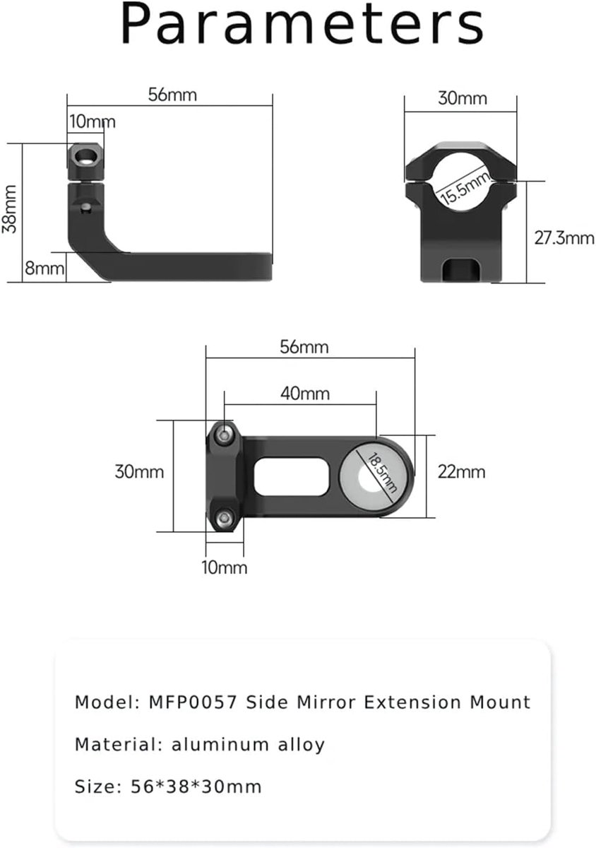 Spiegelbevestiging voor dashcam - M8/M10 schroef - Voor CHIGEE AIO-5 series - Eenvoudige montage - ShopVlot