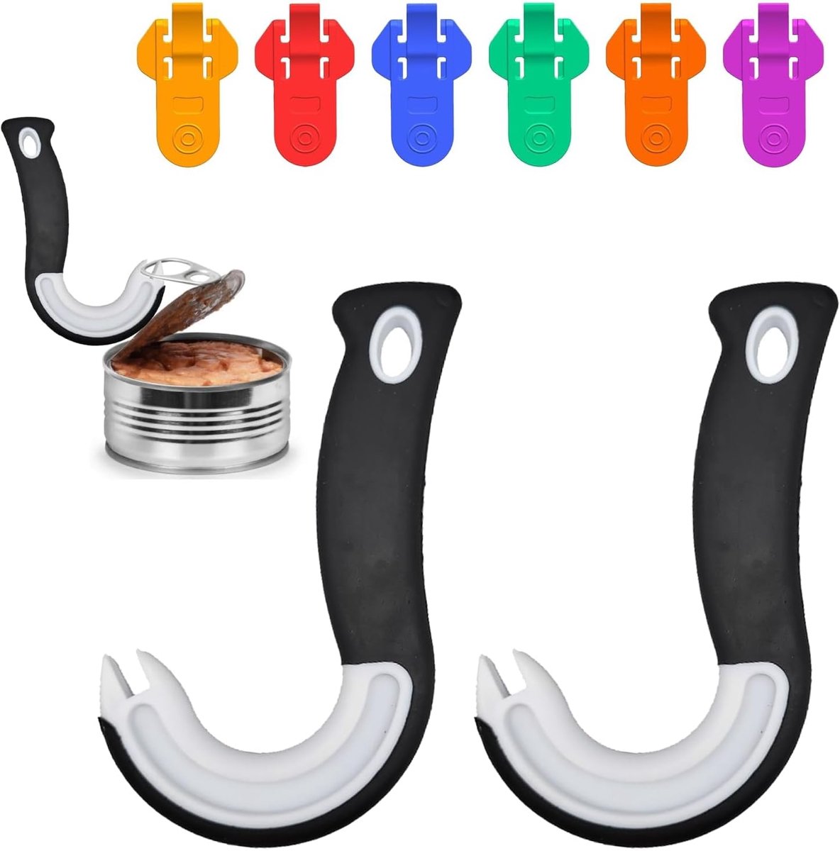 Blikopener ring-pull 2 stuks - handmatige blikopener - J-vormige glasopener - ideaal voor zwakke handen - ShopVlot