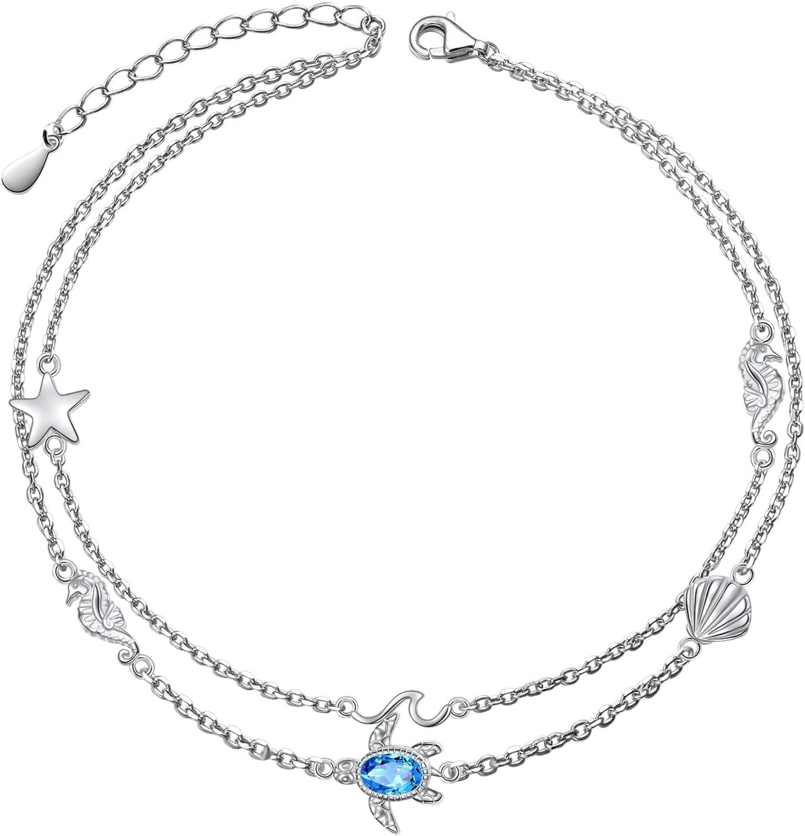 Enkelbandje voor dames - 925 zilver - infinity hart - perfect voor de zomer - ShopVlot