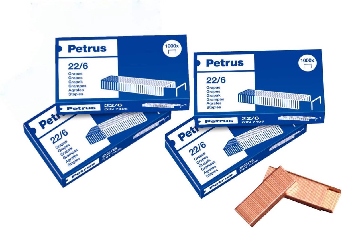 Heftige nietjes 22/6 - koper - 4000 stuks - perfect voor documentatie - ShopVlot