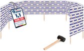 Garronda 10m Strand Windscherm Met Stokken - Windscherm Strand – Windscherm – Rubberen hamer – Strepen/Anchor-2 – GD-EX-Wb-10m