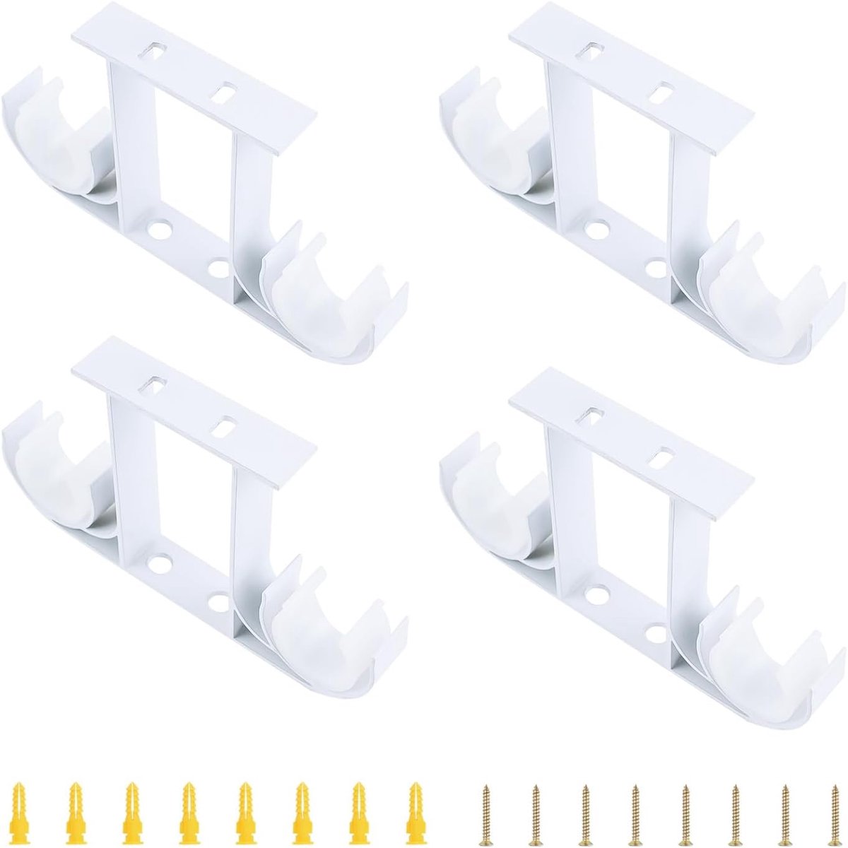 Gordijnroede Beugels 4pcs - Aluminium Legering - Plafondmontage - Stevige steun voor gordijnen - SnelShoppen