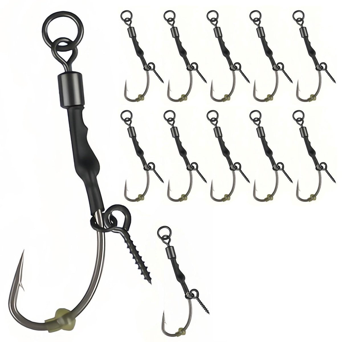 Visgerei kit 12 stuks Ronnie Rigs - Met schroef - Ideaal voor karper & bas - ShopVlot