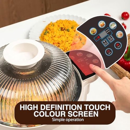 Automatische Kookmachine - Slimme Keukenmachine - Eenvoudig Koken - 360° Rotatie - 3.5L - Wit — afbeelding 5