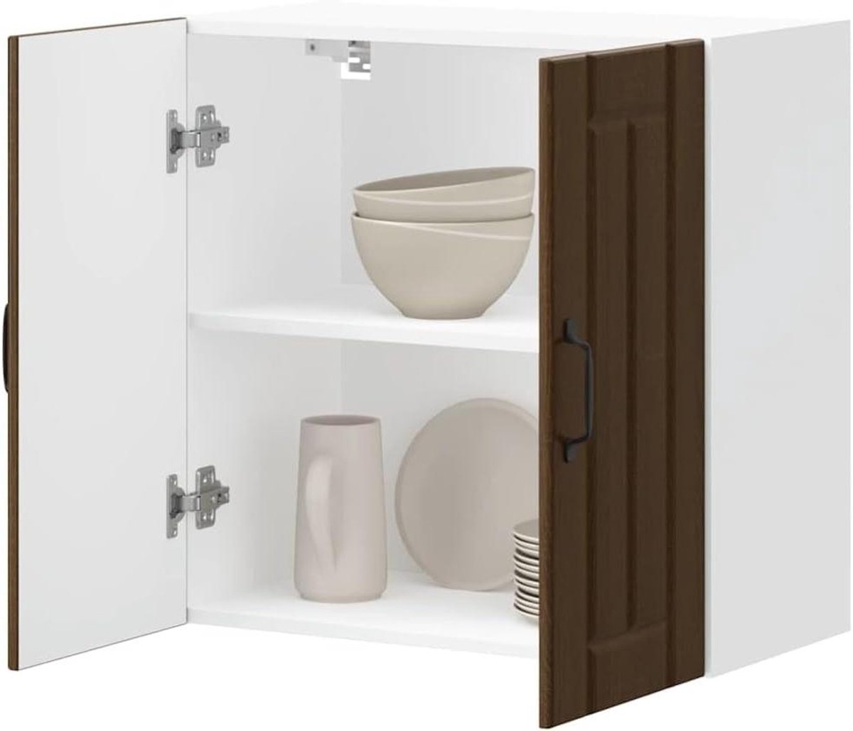 Keuken Wandkast - Keukenkast Muurkast - Keuken Organiseren - Glazen Deur - 60 x 31 x 60 cm - Bruin Eiken
