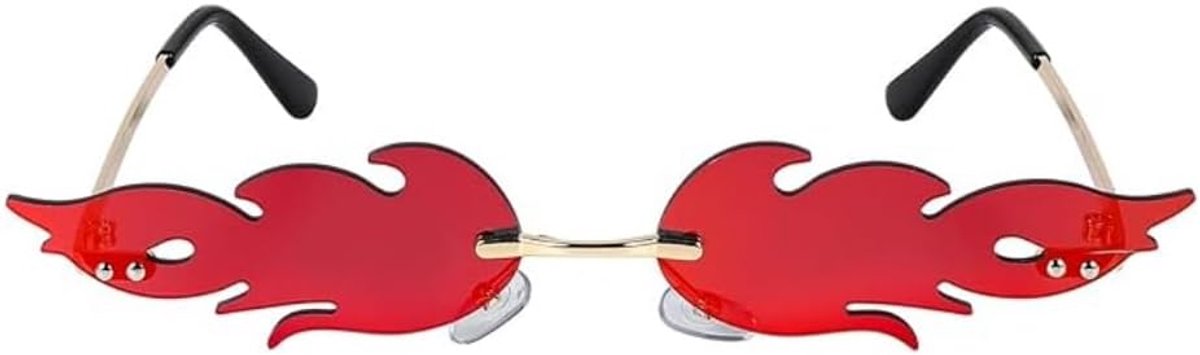 Zonnebril Rimless Vlamvorm - Rood - Unisex - Bescherming tegen UV-stralen - SnelShoppen