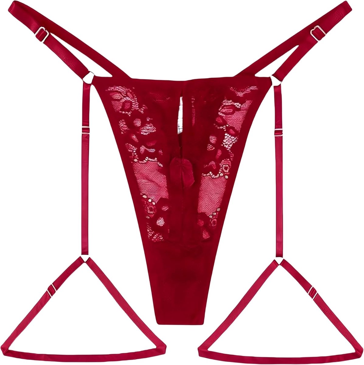 Dames G-String Thong - Sexy Lacy Tanga - Verstelbare Beenlussen - Ideaal voor Speciale Avonden - SnelShoppen