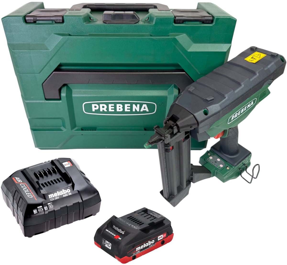 Prebena PKT-3-J55 accu-spijkermachine 18 V 16 - 55 mm CAS + 1x LiHD-accu 4,0 Ah + oplader