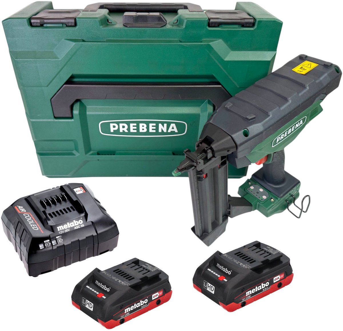 Prebena PKT-3-J55 accu-spijkermachine 18 V 16 - 55 mm CAS + 2x LiHD-accu 4,0 Ah + oplader