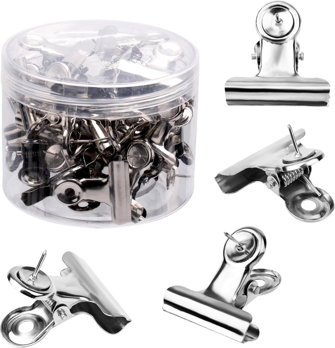 Pushpins clips 30 stuk - metalen thumbtacks - stevig en duurzaam - ideaal voor bulletinbord - SnelShoppen