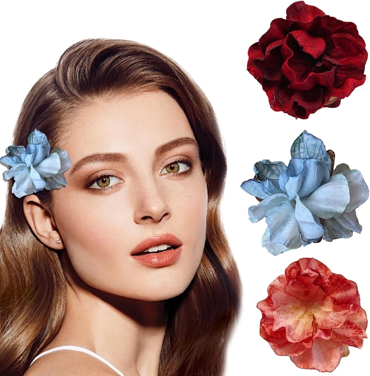 Haarspelden voor dames, meisjes, roos, bloem, haarklemmen, haaraccessoires voor bruiloft, bruid, zomer, feest, strand