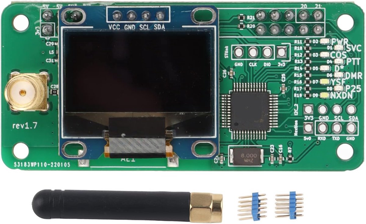 UV MMDVM Hotspot Module Kit SMA Interface LED Display Hotspot Board met Antenne