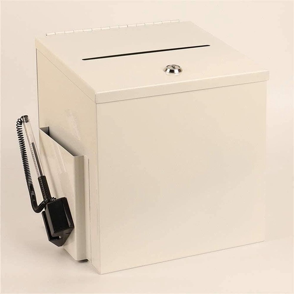 Brievenbus Suggestiebox - Donatie Box Collectie Box - Suggesties Verzamelen - Afsluitbaar Waterdicht - 23x20.5x23.5cm - Wit