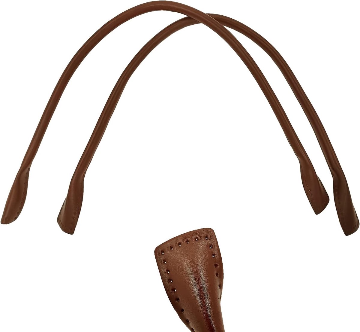 2 Stukken Tas Lederen Handvat, Lederen Vervangende Handgrepen, Mannen, Vrouwen, Accessoirevervanging voor Leren Tassen, Portemonnees, Schoudertassen, Handtassen, Manden (60cm, Bruin)
