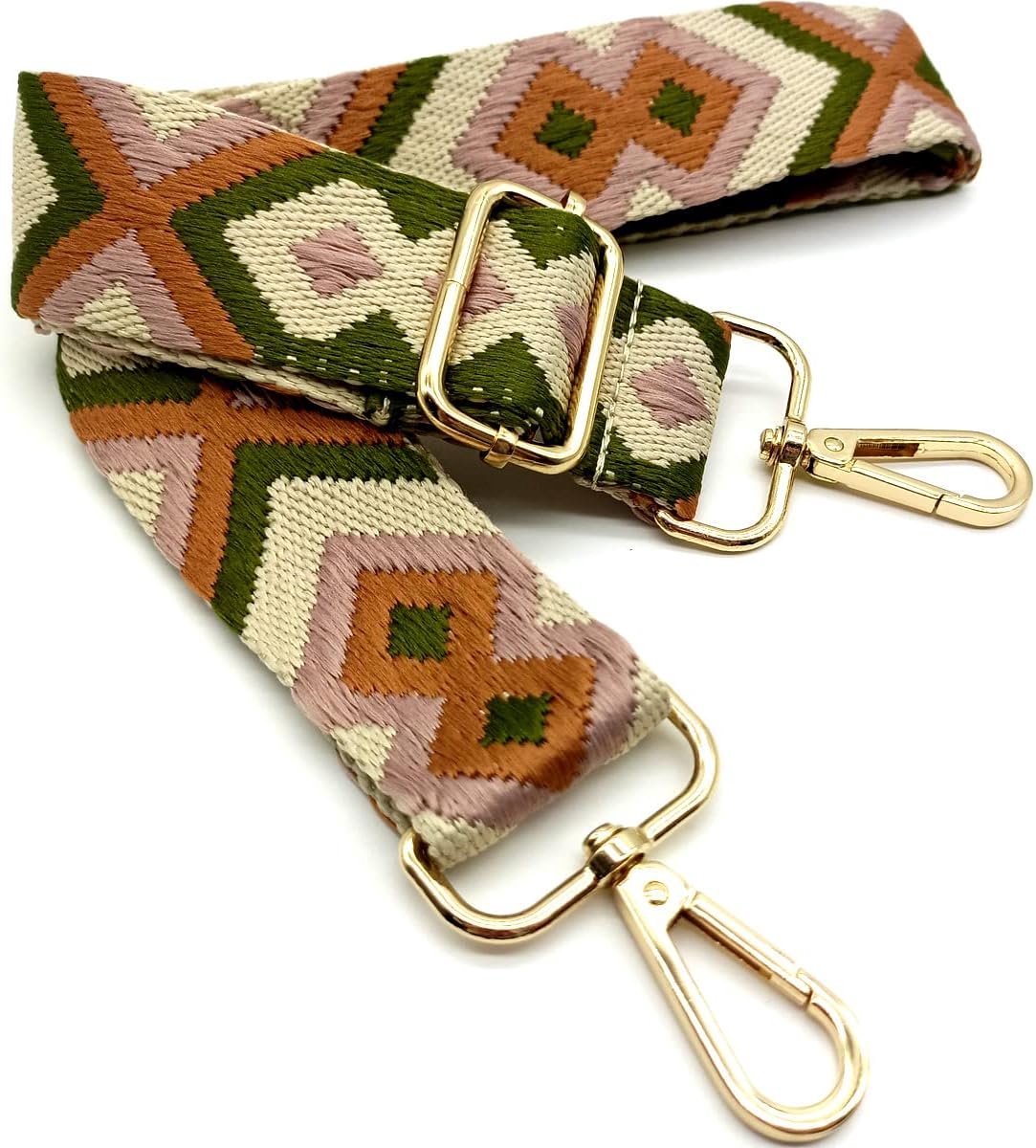 schouderriem voor tassen, groen, tasriemen om te wisselen, brede tasriem met karabijnhaak, goud, 80-140 cm, draagriem, tas voor dames, schoudertassen, moderne handtas, 3,8 cm, 29