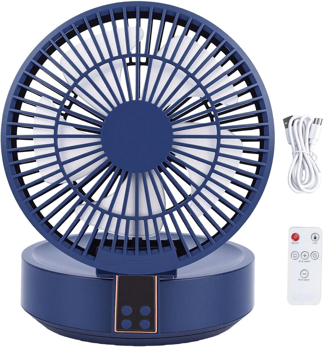 Tafelluchtcirculatieventilator - Bureauventilator Oscillerende Ventilator - Ruimte Koelen - Ingebouwde Batterij - 18x18x11 cm - Wit