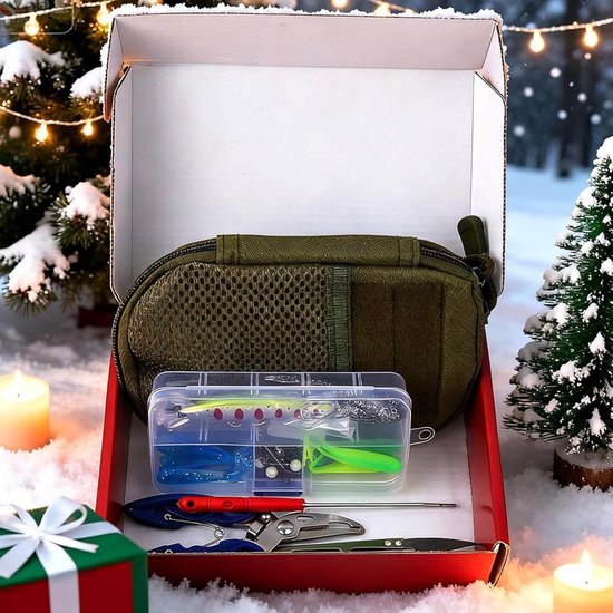 Kunstaas Set - Vistuig Kerst - Vissen Buiten - Feestelijk Thema - 19 x 13 x 4.5 cm - E-pak — afbeelding 2