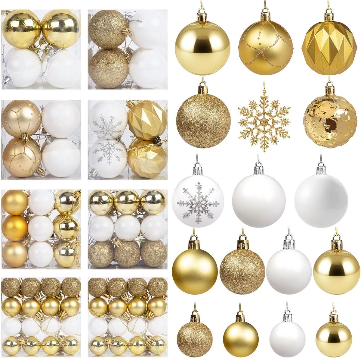 Kerstballen glitter onbreekbare kerstballen goud wit voor kerstboomkrans kerstfeest bruiloft