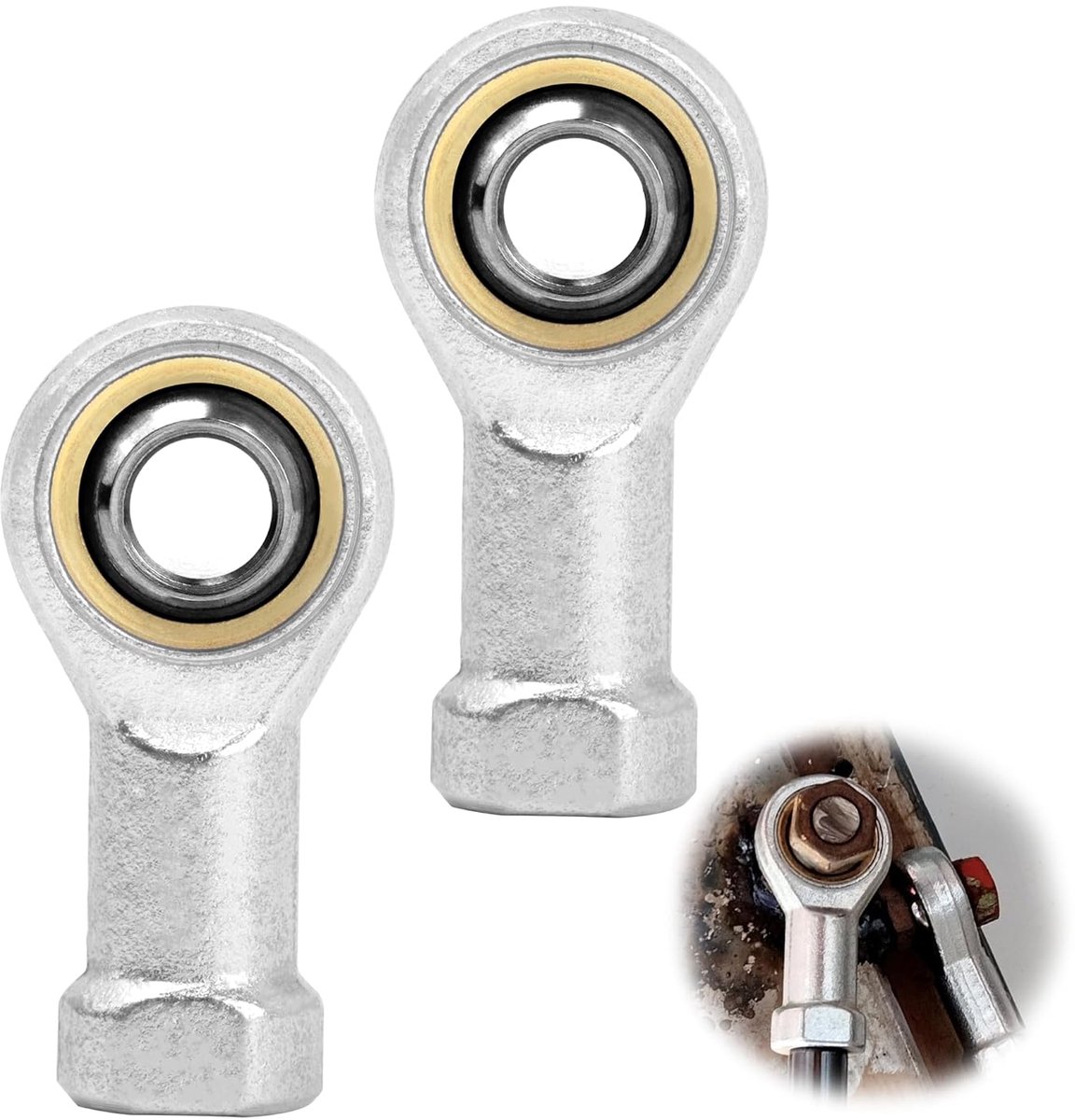 2 Stuks M6 Scharnierkop Lager,M6*1.0mm Rechtse Binnendraad,Zelfsmerend Kogelgewricht Stangkoppen,Unibalgewricht Gewrichtslager,Scharnierende Lager,Scharnierkoplager voor Steering Spoorstangeinden